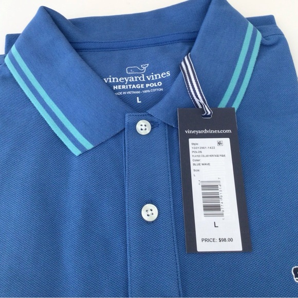 Vineyard Vines Mens Plaited Collar Heritage Pique Polo Shirt New in Pack… - Picture 10 of 12